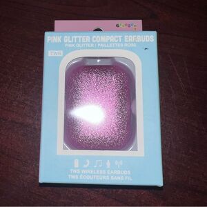 TWS Pink Glitter Wireless Earbuds